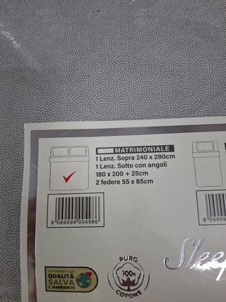 Completo letto matrimoniale cotone 100%