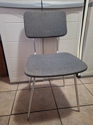 Silla retro tela y metal