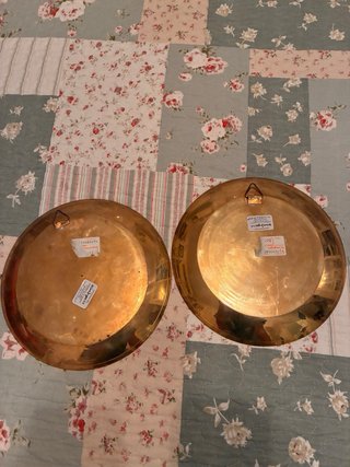 2 Platos Decorativos Bronce
