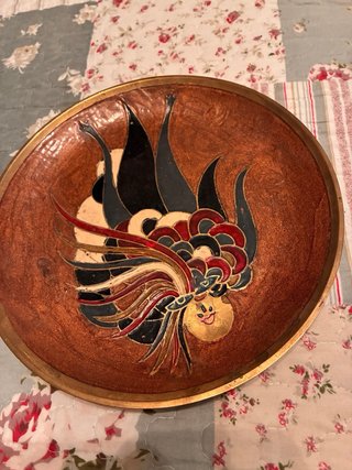 2 Platos Decorativos Bronce