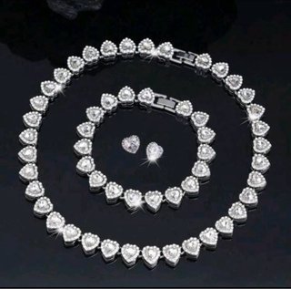 Conjunto Collar y Pulsera Corazón Brillante