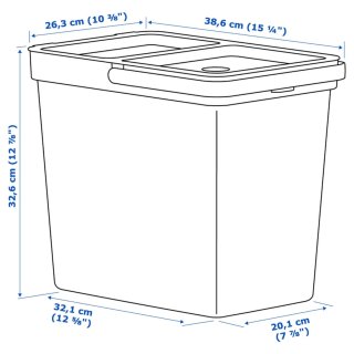 Cubo basura Ikea HÅLLBAR 22L gris claro
