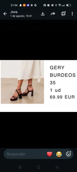 Zapatos de fiesta Gery Burdeos talla 35