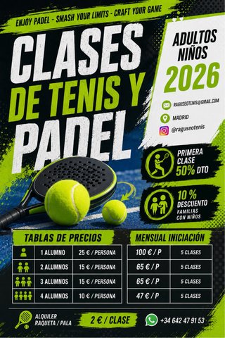 Clases de tenis y padel