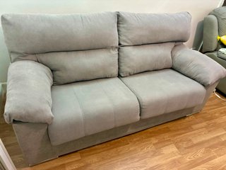 Sofá 3 plazas tela beige/gris