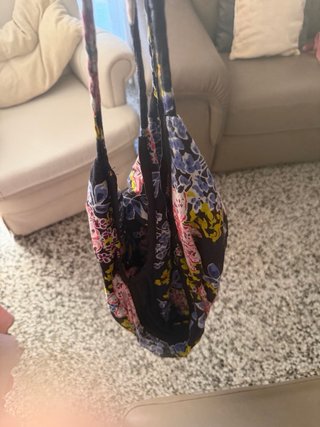 Pareo y bolso estampado flores oscuro