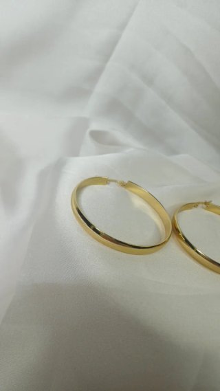 Aros Grandes Chapado Oro 18k Vintage 5cm
