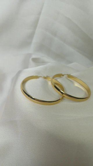 Aros Grandes Chapado Oro 18k Vintage 5cm