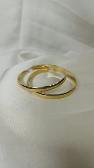 Aros Grandes Chapado Oro 18k Vintage 5cm