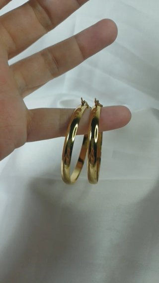Aros Grandes Chapado Oro 18k Vintage 5cm