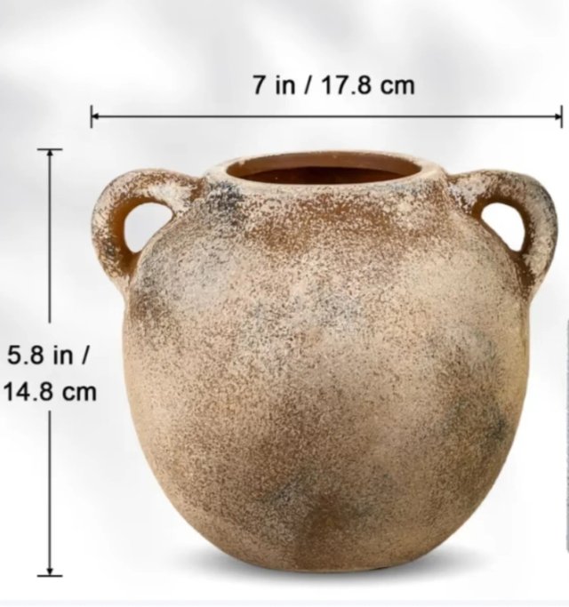 Jarrón Cerámica Rústica Vintage Gris 14.8cm