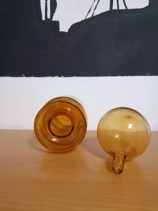 Botella de cristal ámbar con tapón