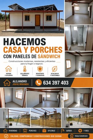 Casa y porches de panel sándwich