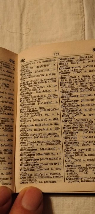 Mini dizionario italiano/inglese