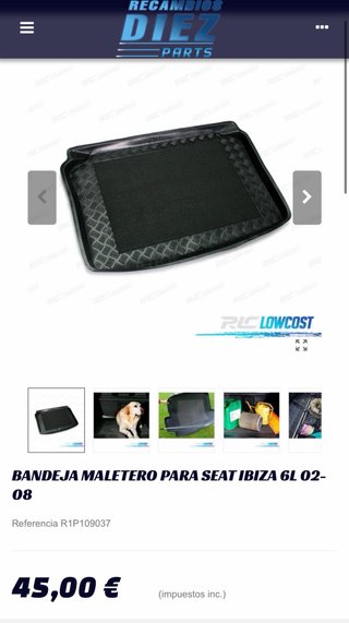 Bandeja maletero Seat Ibiza 6L 02-08