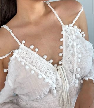 Vestido Ibicenco Blanco con Etiqueta