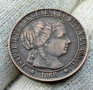 Moneda 1 Centimo Escudo 1868 Sevilla. Isabel II
