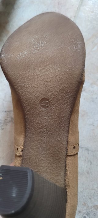Zapatos Oxford BOCH ante camel tacón talla 40