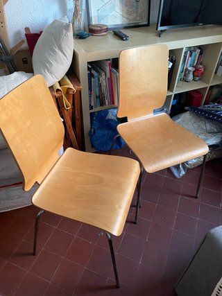 Par de Sillas Ikea Madera y Metal