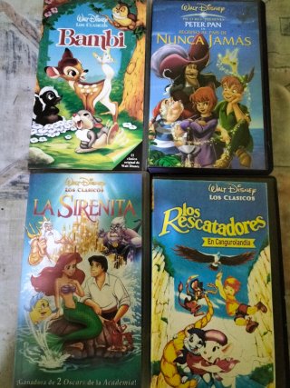 Lote 8 Películas VHS Infantiles Disney y Clásicos