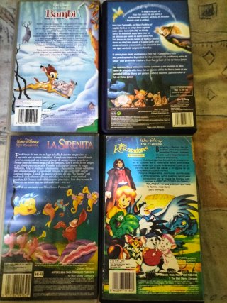 Lote 8 Películas VHS Infantiles Disney y Clásicos