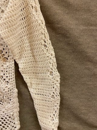 Jersey ganchillo blanco manga larga