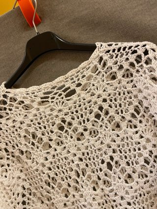 Jersey ganchillo blanco manga larga