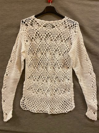 Jersey ganchillo blanco manga larga