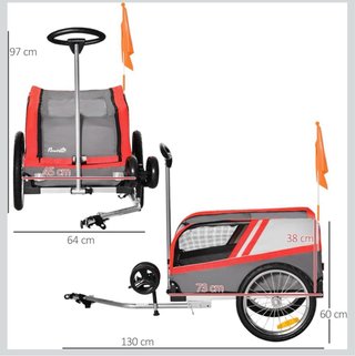 Remolque bici para perros (2 mascotas)
