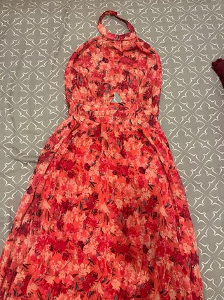 Vestido largo floral halter