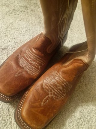 Botas Cowboy Mujer Beige y Marrón