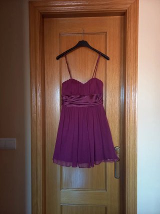 Vestido fiesta morado talla 34 XS