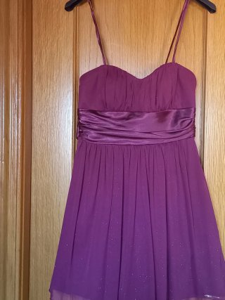 Vestido fiesta morado talla 34 XS