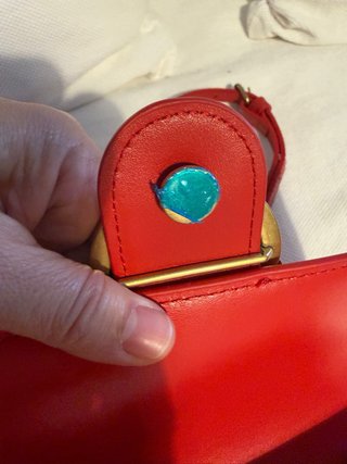 Bolso Pinko original Piel Rojo con Cadena Dorada