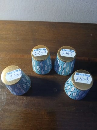 Set 4 bicchierini Stopka URSS ottone smaltato,1970