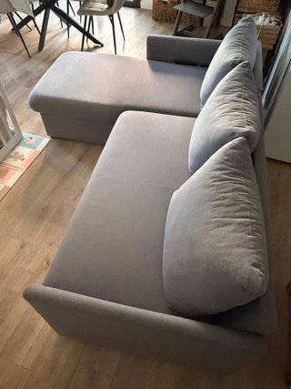 Sofá Cama Chaise Longue Gris