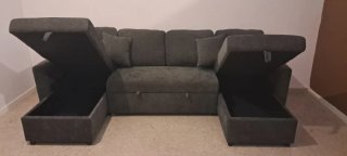 Sofá Cama Gris con Arcón