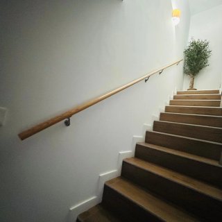 Barandilla posamano madera con soportes 8 metros