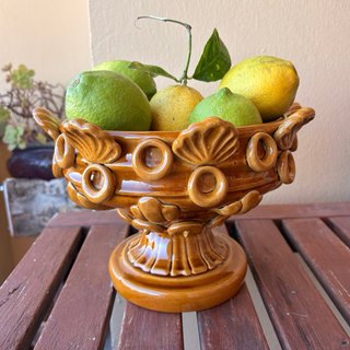 Centro de mesa vintage cerámica esmaltada