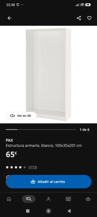 Armario nuevo 201x35x100