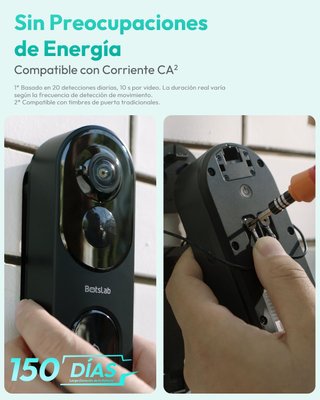 BOTSLAB R810 Timbre Inalámbrico con Cámara, 5MP