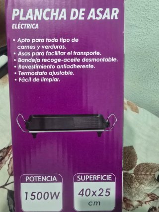 Plancha Eléctrica Grill 1500W 48x27cm