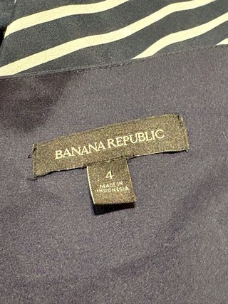 Vestido Banana Republic Talla 4 Rayas Navy Asimétr