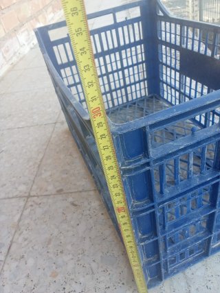 Cajas de plástico azules