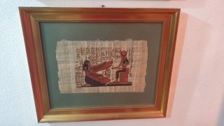 2 Láminas Antiguo Egipto Marco Dorado