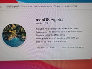 Macbook Air A1465 EMC 2631 4Gb 11" i5 1.3 Ghz 2013
