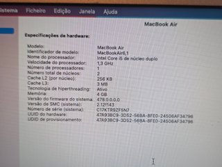 Macbook Air A1465 EMC 2631 4Gb 11" i5 1.3 Ghz 2013