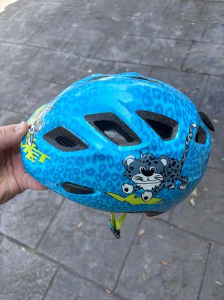 Casco Bicicleta Infantil Azul Leopardo