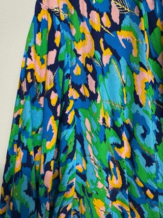 Vestido estampado verde y multicolor