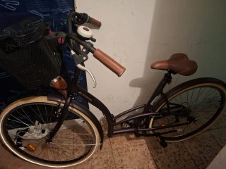 Bicicleta Paseo Mujer Marrón con Cesta